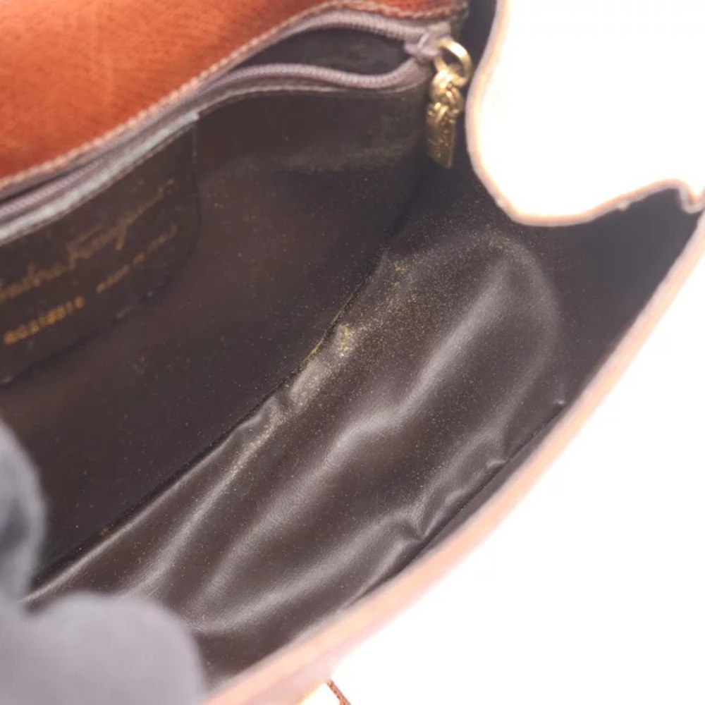 Salvatore Ferragamo Brown Leather Bag Gancini Shoulder - Picture 8 of 10
